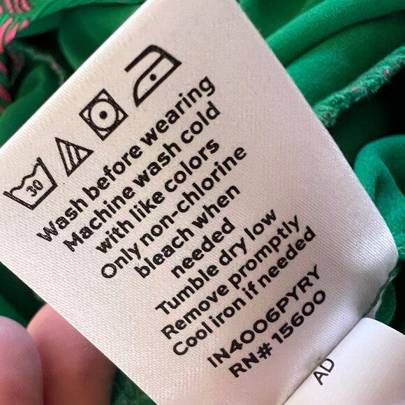 Intempo Leaf Tropical Print Long Sleeve Romper Green Pink Size Medium - Picture 13 of 13